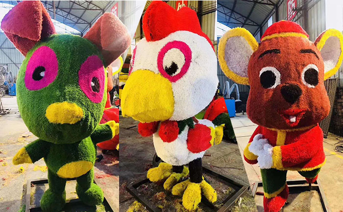 仿真動(dòng)物綠雕工藝品-鼠?；⑼矛F(xiàn)場(chǎng)實(shí)拍圖