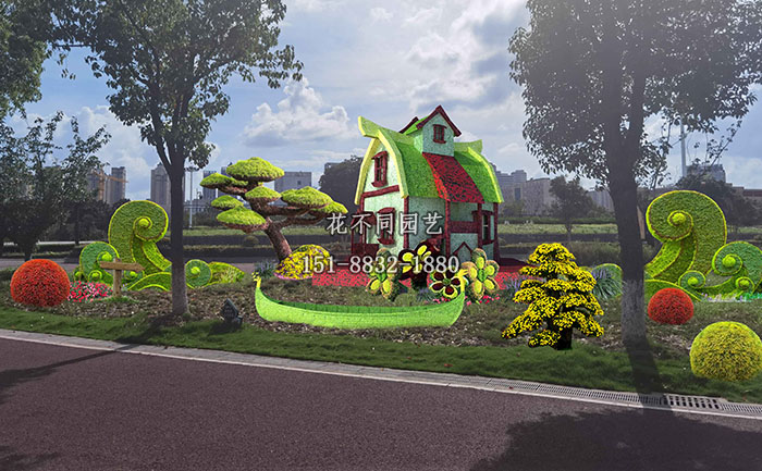 江南水鄉(xiāng)綠雕設(shè)計圖